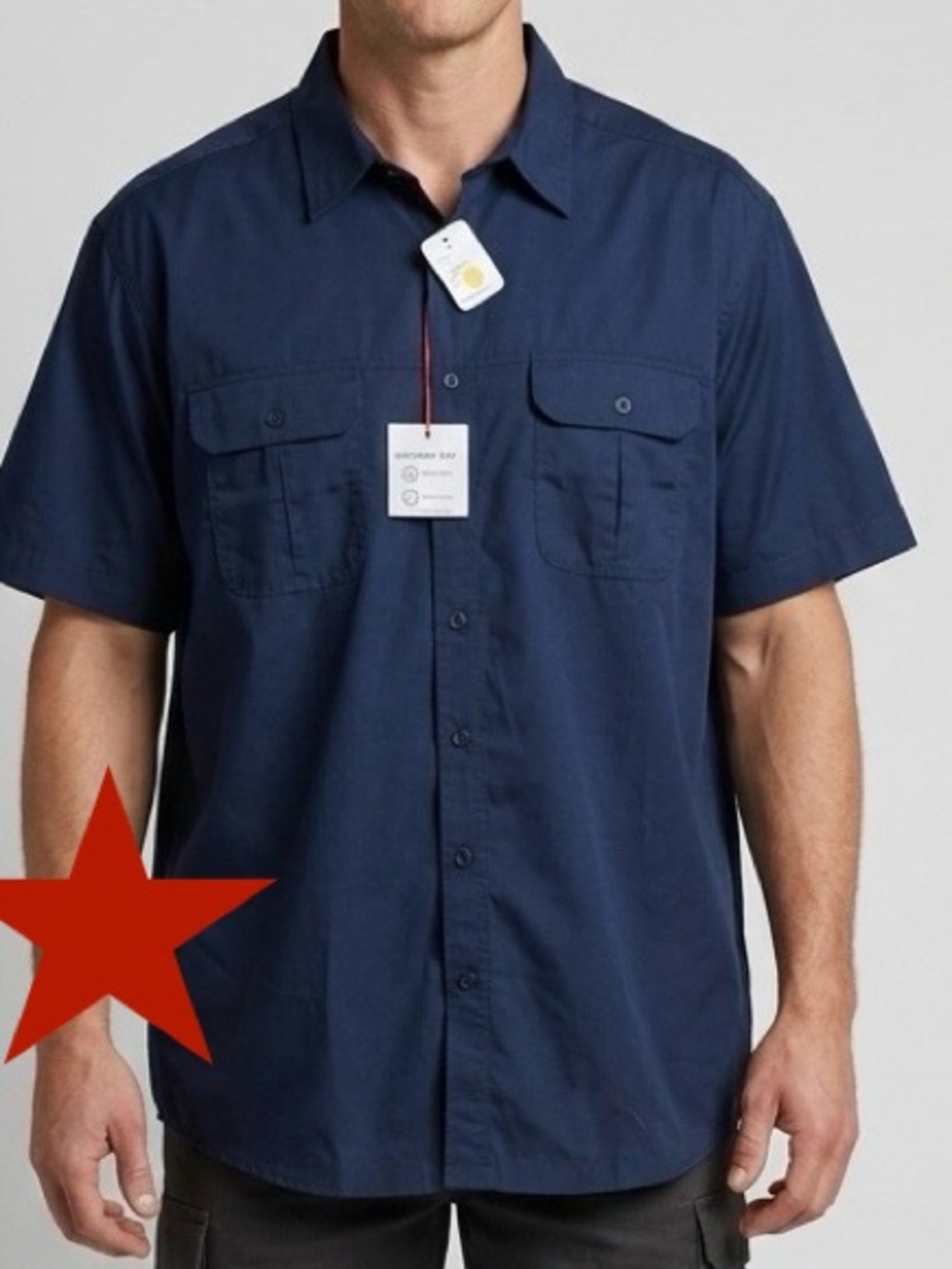 Men's Big & Tall Navy CoPilot Short-Sleeve Shirt Jacket